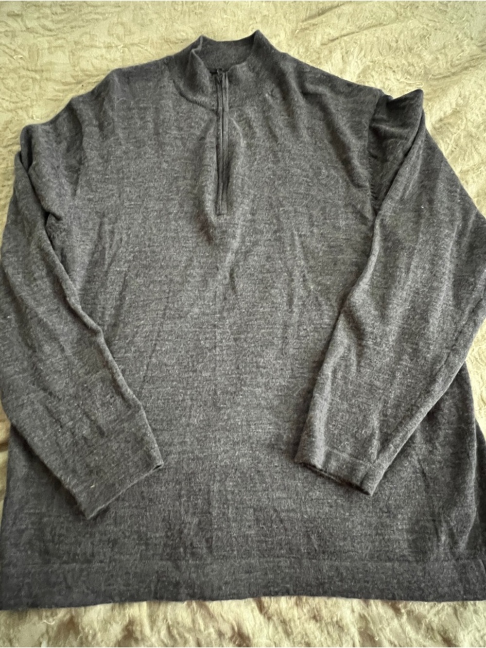 Attention Men’s Preppy Lightweight Acrylic/Wool Blend 1/4 Zip Sweatshirt Size M